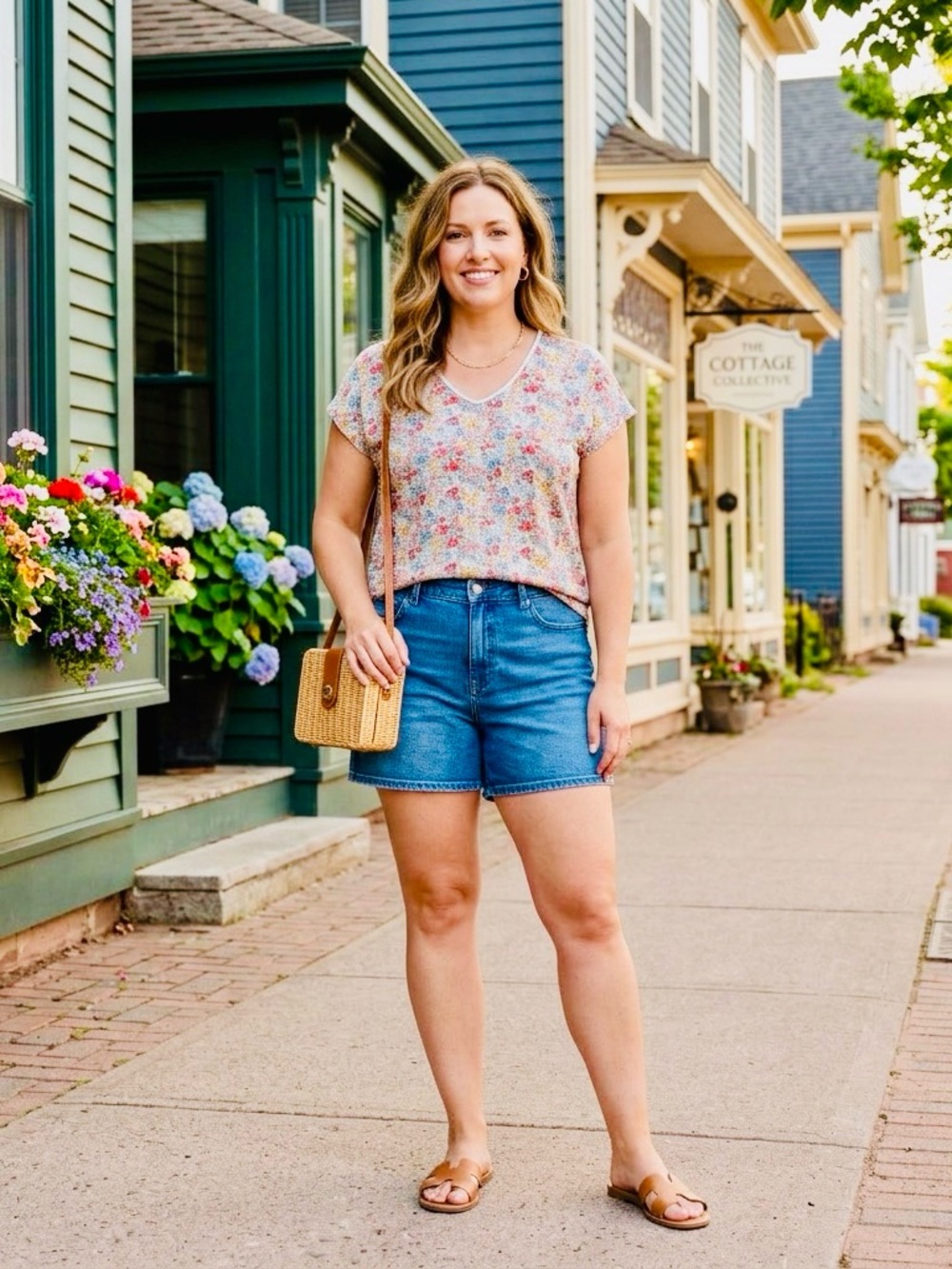 Floral Short Sleeve Tee - Multi Pink